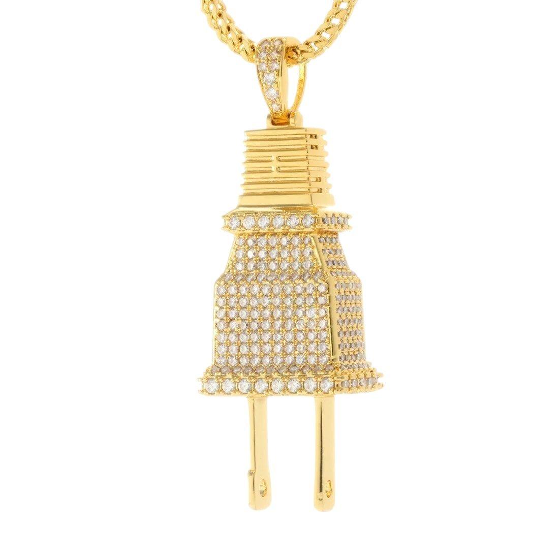 King Ice Iced Plug Necklace - GOLD